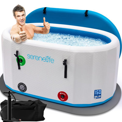 Baignoire de plongeon gonflable et froide isolée - Baignoire de glace avec couvercle, gousse de récupération pour la pratique du plongeon à froid pour les sportifs, conception surdimensionnée et spacieuse, pour une personne seulement (noir)