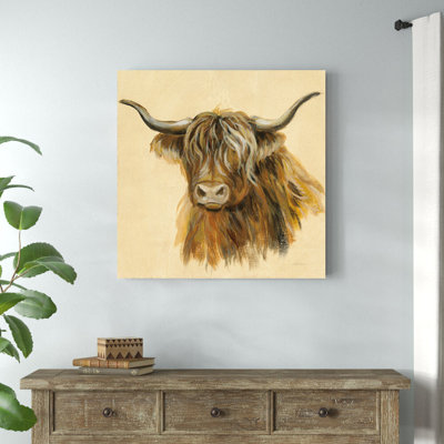 «Highland Animal Cow» par Silvia Vassileva, reproduction d'art sur toile tendue