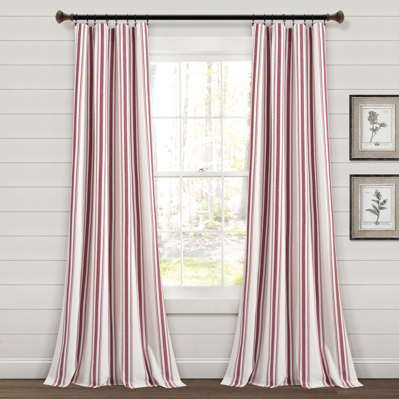 Cotton Blend Semi Sheer Curtain Pair, Neutral, 42" W x 84" L