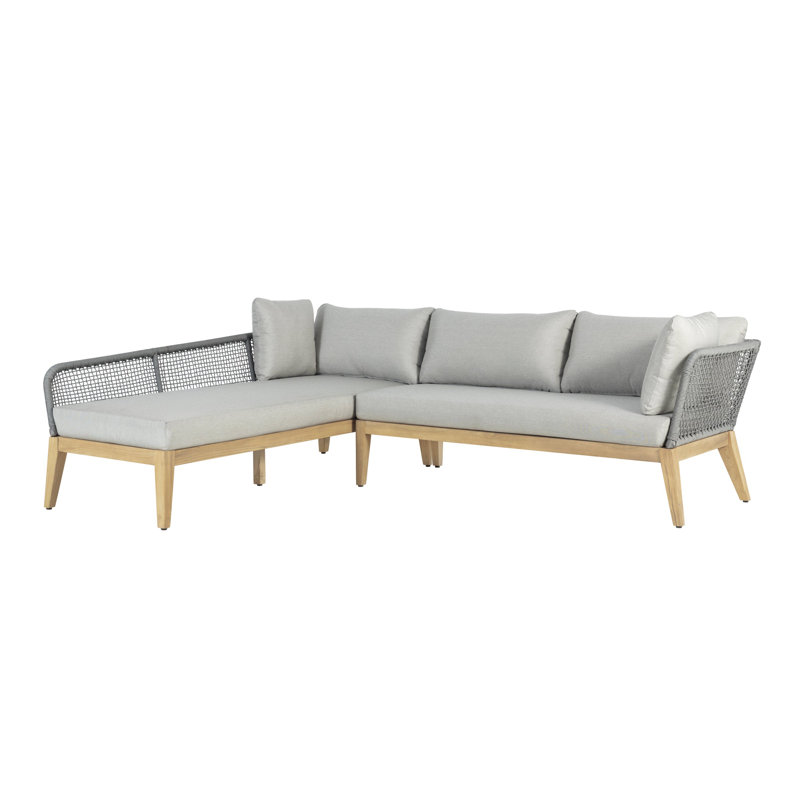 Lakischa 64.2'' Wide L-Shaped Chaise with Cushions, Gray