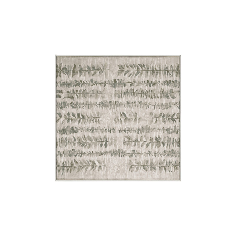 Machine Washable Beige Area Rug, Square 7'