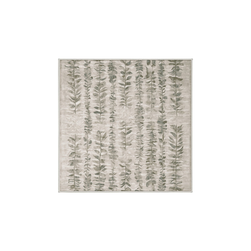 Tapis beige lavable à la machine, Carré 5 pi