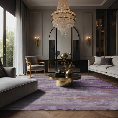 Tapis rose soyeux et moelleux