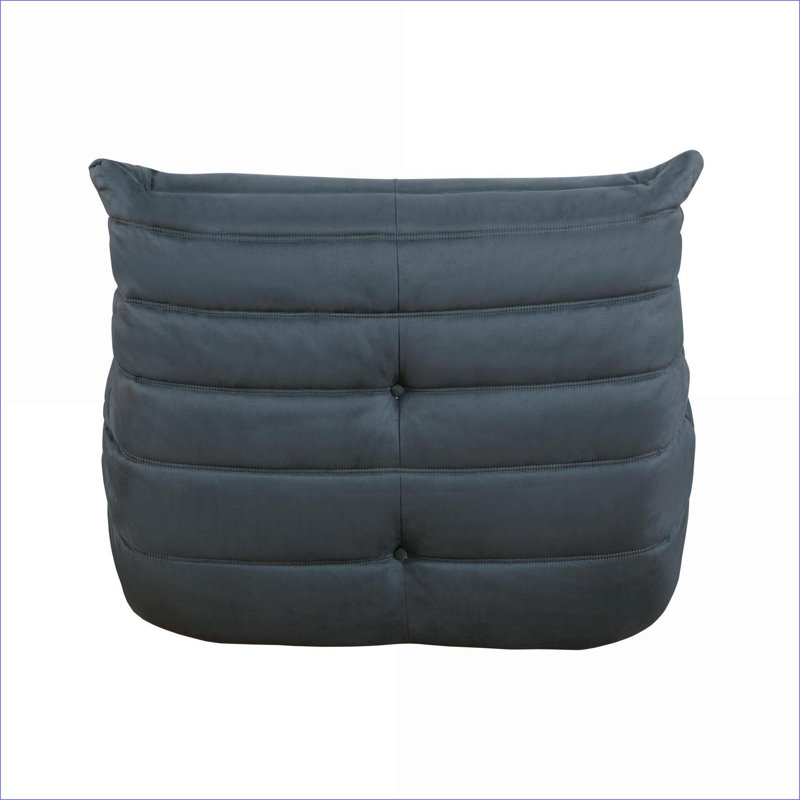 Fauteuil d'appoint capitonné en microfibre gris anthracite à boutons, siège simple confortable pour la chambre à coucher, pour adultes, 1pc