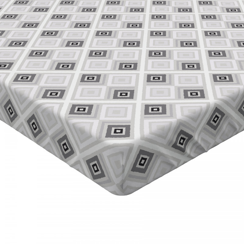 Microfiber Geometric Fitted Sheet, Twin Fitted Sheet