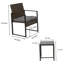 Ensemble 3 pièces en rotin moderne avec table et coussins Modern