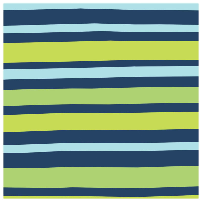 Tapis de bain à rayures bleues et vertes, L 34 po x L 21 po