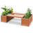 Arlmont & Co. 2pcs Hardwood Outdoor Planter Box W/ Seat 2-in-1 Wooden Raised Garden Bed & Bench