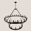 Éclairage, 36 ampoules E12, style rétro, métal pour luminaire industriel de salle à manger, 36, noir mat, cuisine réglable