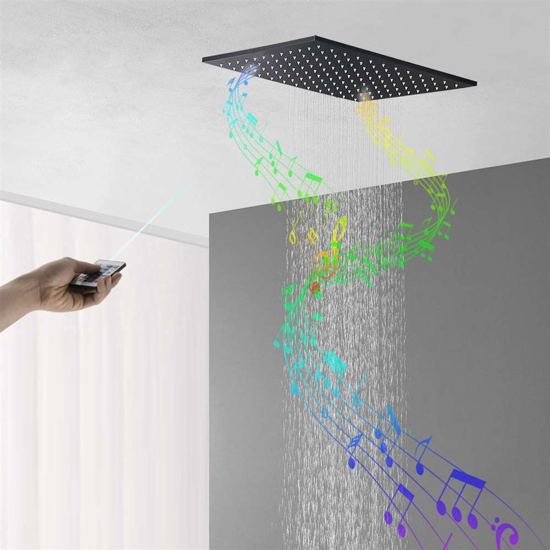 Grande pomme de douche de plafond avec contrôle à DEL pour une expérience personnalisée