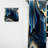 Gabriel - Abstract Geode Geometric Blue III - Abstract Curtain - Velvet Room Darkening - 1 panel-2036606225