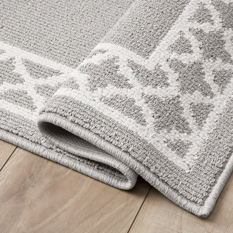 Nautica Collin Border Machine Washable All Loop Tufted Rugs 1-Piece, Runner 2'2" x 5'