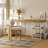 Brown + White Rectangular Solid Wood + Iron desk-458480880