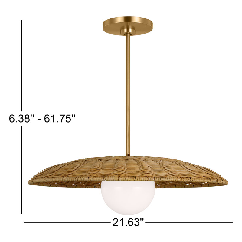 Carlisa 1 - Light Pendant, 6.38" H x 21.63" W x 21.63" D