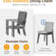 4 chaises de patio en aluminium toutes saisons de 23 pouces avec structure et coussins gris, idéales pour les terrasses de jardins où vous pourrez vous détendre sur la terrasse