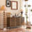Farmhouse 47 in. W Sideboard Buffet Accent Storage Cabinet with Strip Skeleton Door and Adjustable shelves