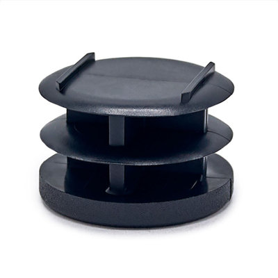 Outwater Plastic Round End Cap For Tubing (25 Pcs.) | 1-1/8" Dia. Tube Plug/Chair Glide/Floor Protector/Tube Closure/Tube Hole Plug/Pipe Plug | Fits Multi Gauge Tubing | Textured Black | Heavy Duty