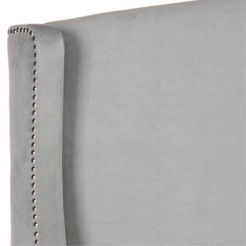 Hattiesburg Upholstered Headboard, Full, Pewter 100% Polyester