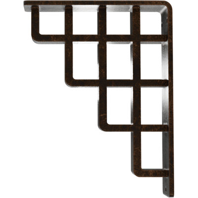 2"W x 5 1/2"D x 8"H Diane Wrought Iron Bracket, (Triple center brace), Antiqued Bronze