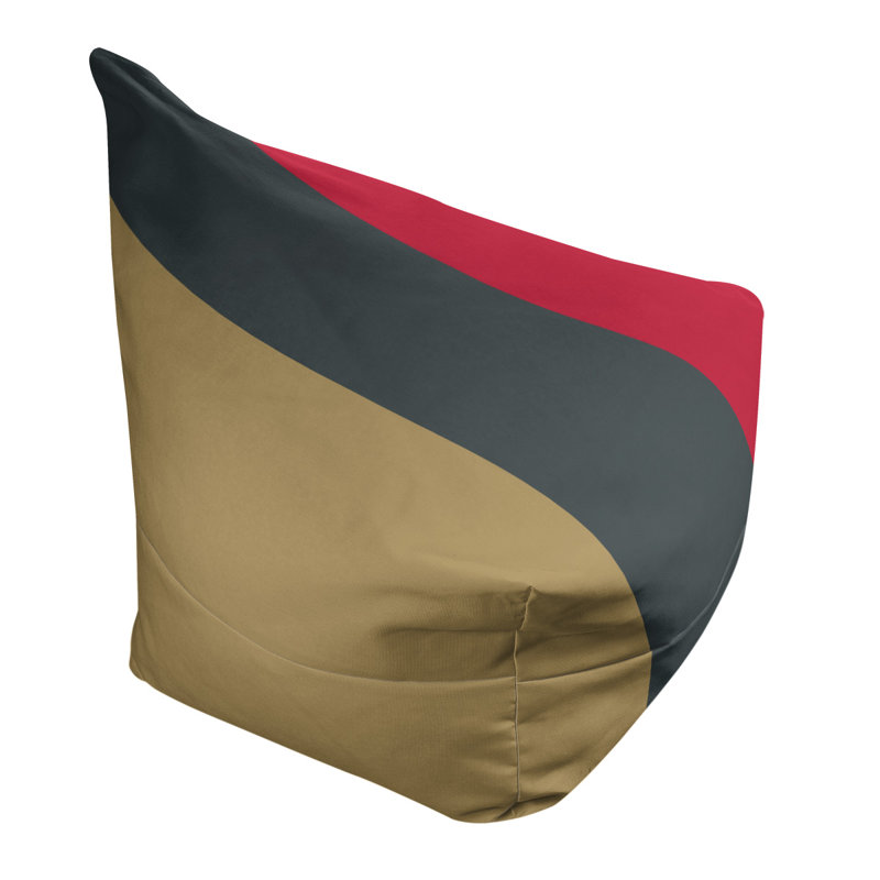Classic Bean Bag, 30" H x 27" W x 27" D, Gold/Steel Gray/Red
