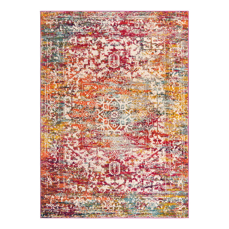 Tapis oriental multicolore Robinne, Rectangle 7 pi 10 po x 11 pi