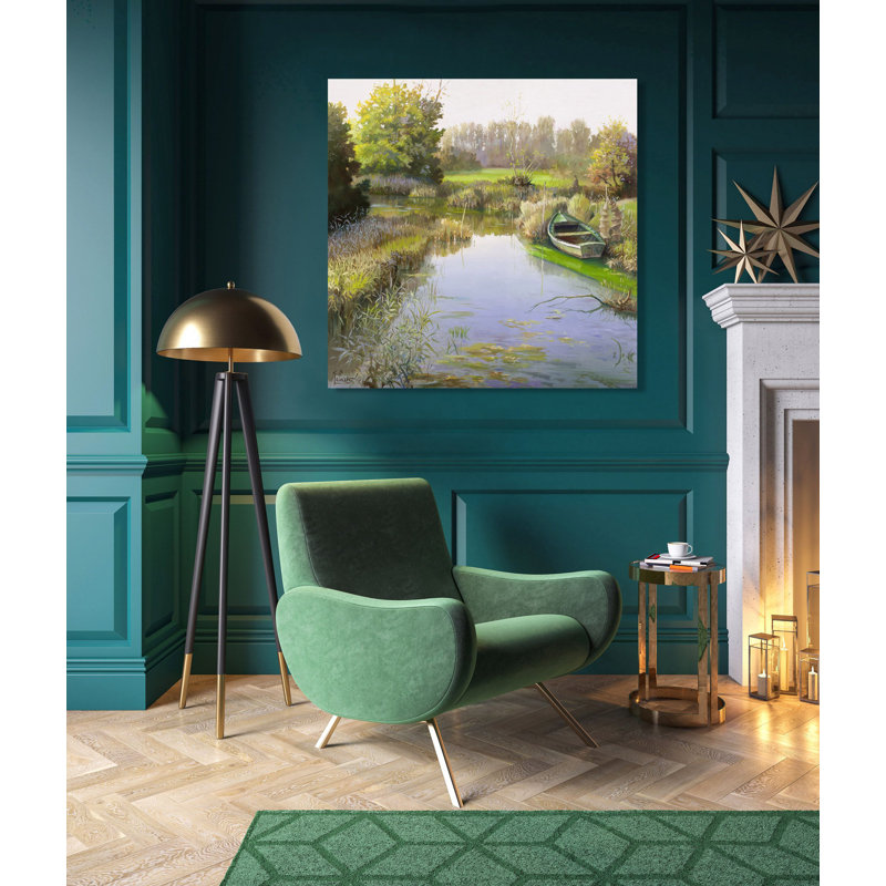 Riverside 1 Piece Wrapped Canvas Wall Art, 70 cm H x 70 cm W