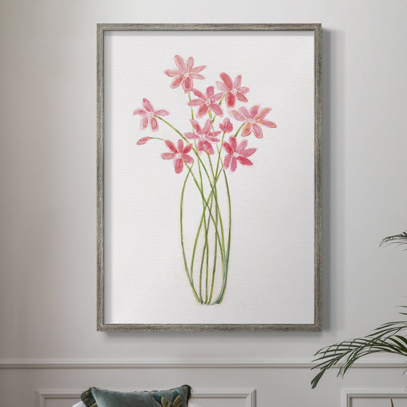 Reproduction encadrée entrelacée Bouquet II - bois massif 45404, H 11 po x l 9 po