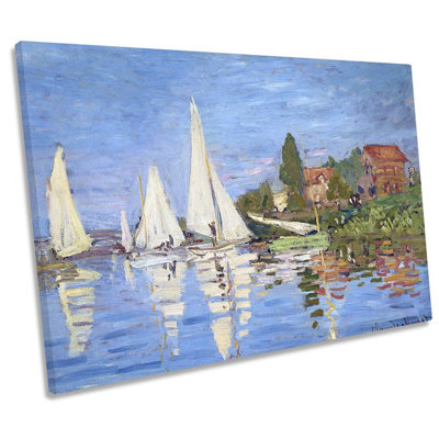 Claude Monet Regattas At Argenteui by Claude Monet - Wrapped Canvas Print