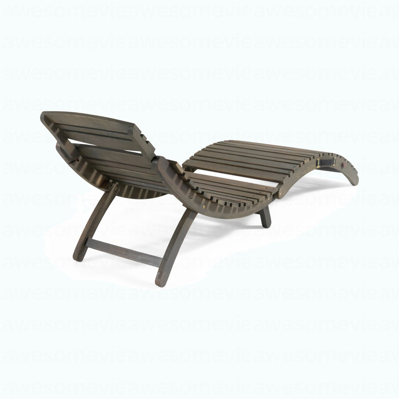 Modern WOOD FOLDABLE CHAISE LOUNGE - GREY