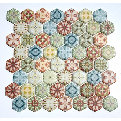 1.5" x 1.5" Glass Honeycomb Mosaic Tile