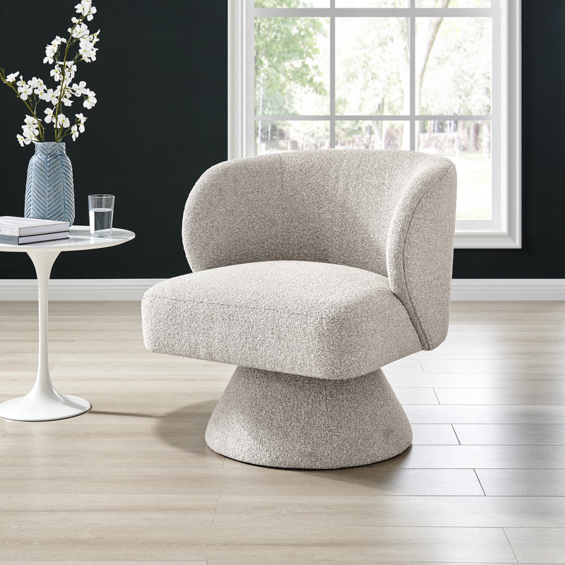 Crystalle Upholstered Swivel Barrel Chair