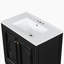 Meuble-lavabo de salle de bain avec lavabo en céramique, tiroir de rangement et portes à fermeture en douceur-430614064