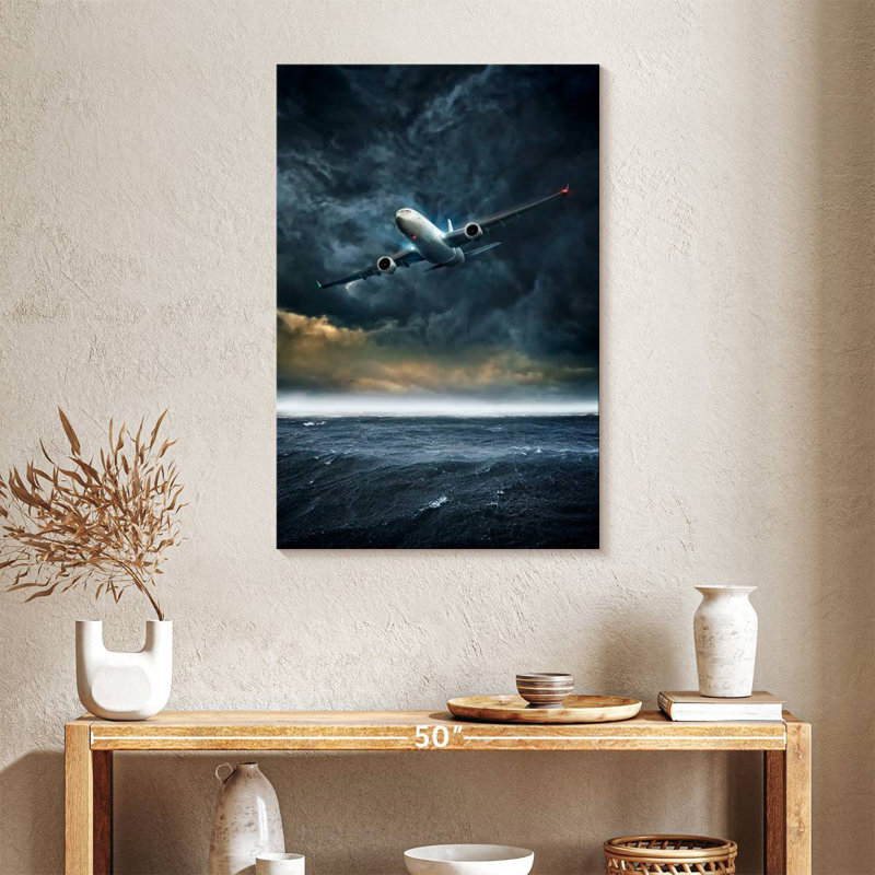 Mehar Stormy Plane Flight, 24" H x 16" W