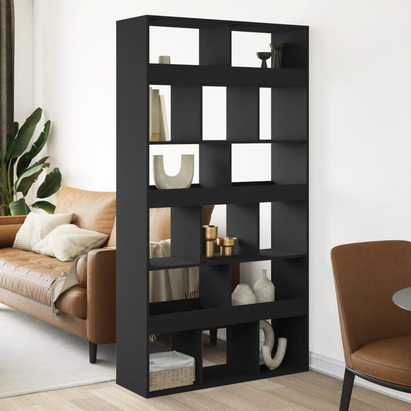 Angelinne 100cm W Bookcase, Black, 187.5cm H x 100cm W x 33cm D