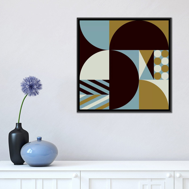 « iii », impression sur toile Geo, H 18 po x l 18 po x P 1,5 po, Toile avec cadre noir, Pas de tapis