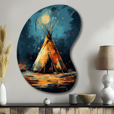 Native Tent Journey Of The Tribes - Unique Shape Native American Art Metal Wall Art, Asymmetrical Metal Wall Sculpture Print