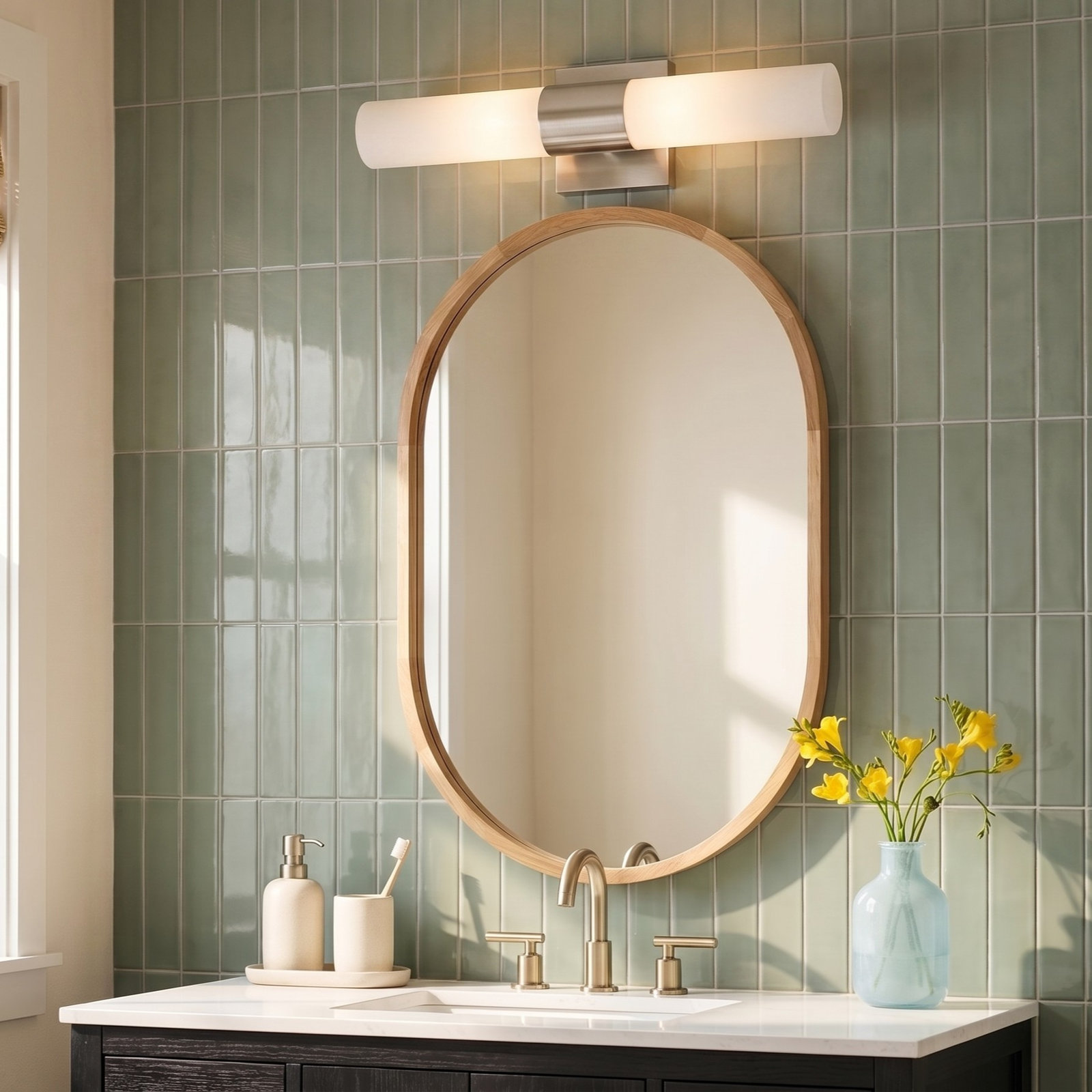Cailum 2-Light Dimmable Vanity Light, Brushed Nickel