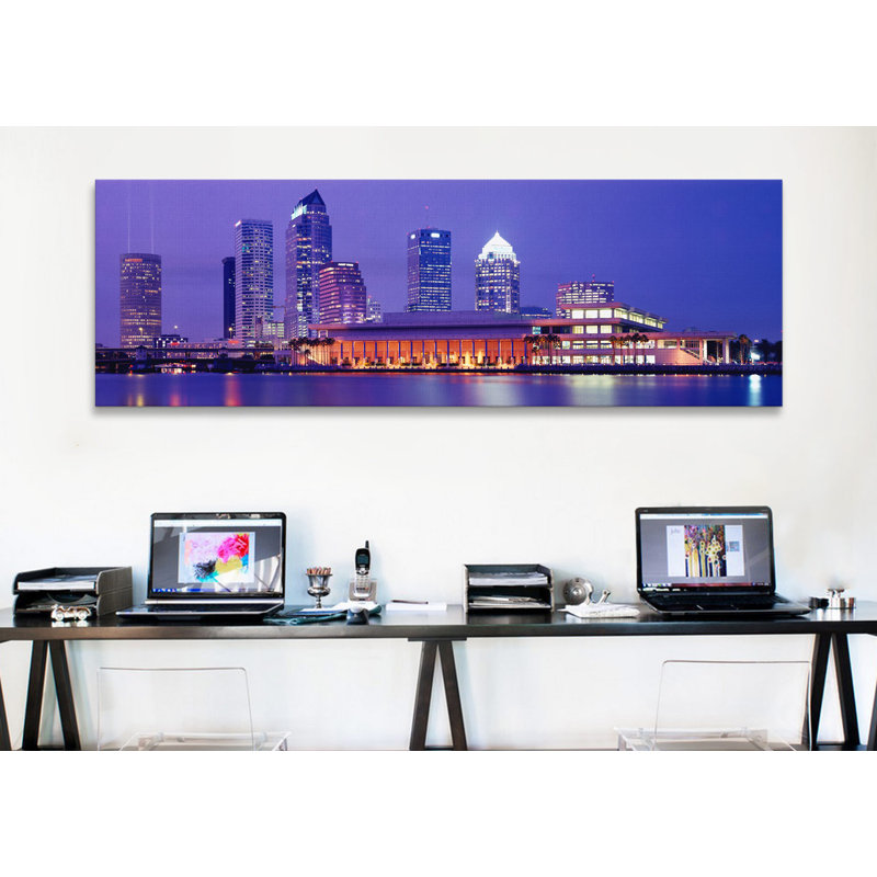Impression panoramique sur toile, bâtiment panoramique au bord de l'eau, Tampa, Floride, États-Unis, Toile tendue