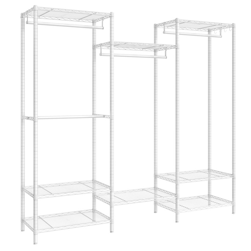 Gretchine 175cm Industrial Pipe Clothing Rack, Cloud White