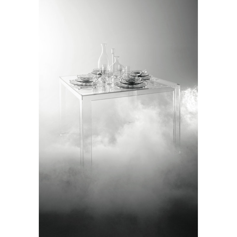 Invisible Coffee Table, 12.4" H x 39.37" L x 39.37" W, Crystal