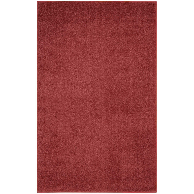 Tapis intérieur / extérieur rouge Mullican Sandy, Rectangulaire 3 pi x 5 pi