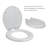 Round Toilet Seat with Adjustable Hinges and Easy Removal Mechanism in White Molded Wood, Standard Size Fit-52989295