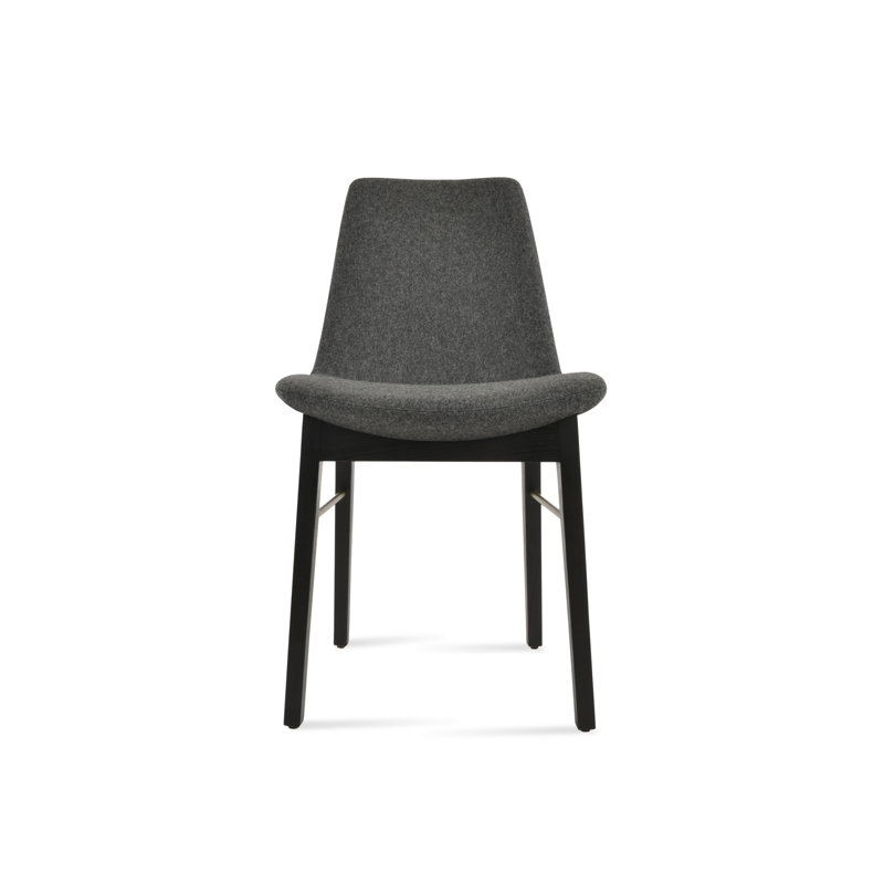 Eiffel Wood with Stretchers Dining Chair, Dark Gray