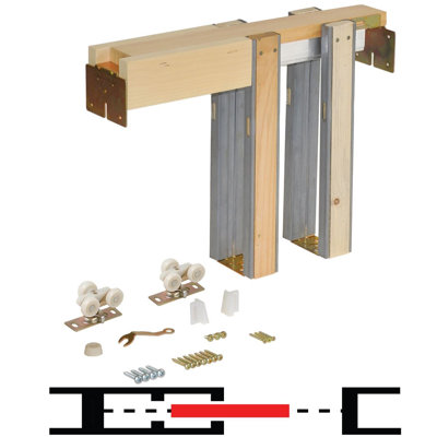 Steel And Wood Aluminum Single Door Barn Door Hardware Kit Standard Single