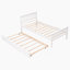 Lit simple avec lit gigogne, cadre de lit plateforme avec tête et pied de lit