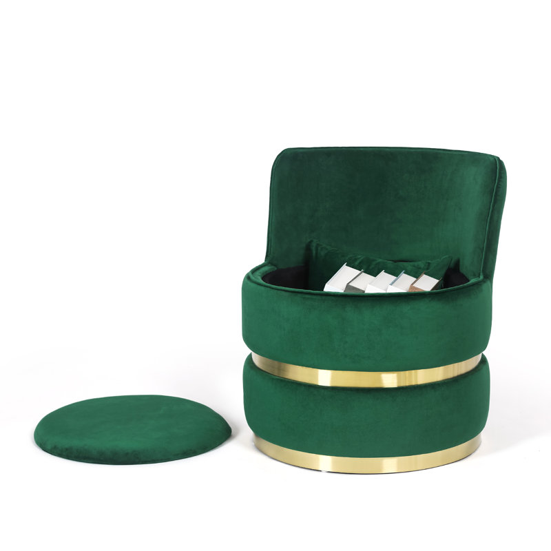 Fauteuil demi-tonneau en polyester 23,03 po, Mélange de polyester vert