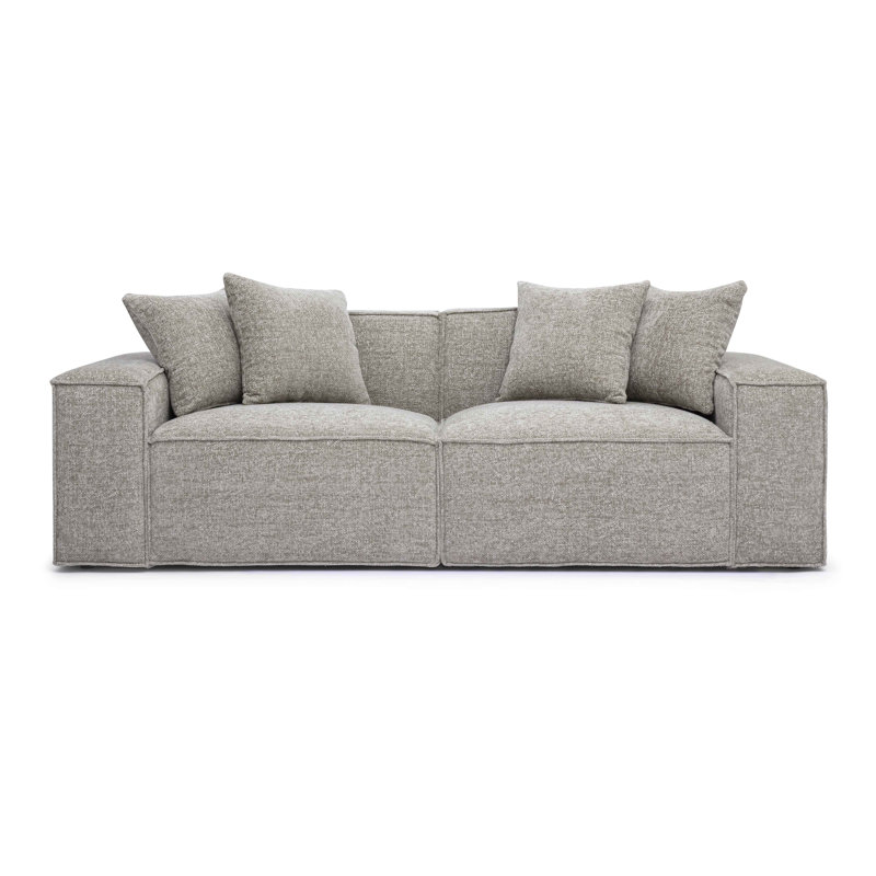 Cherylee Chenille Basketweave Modular Loveseat, Taupe