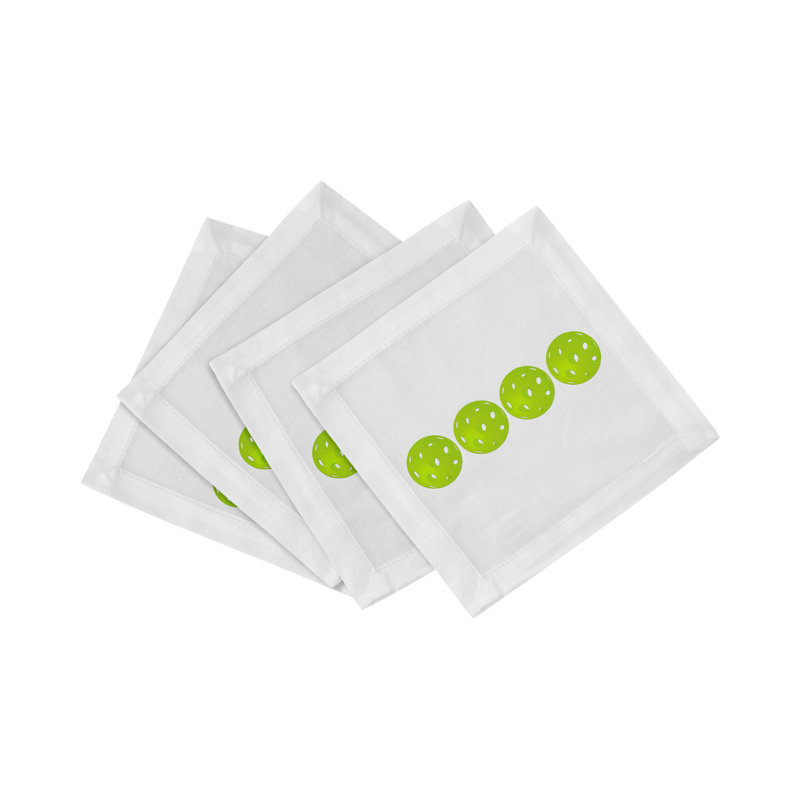 Pickelballs Cotton Sateen Cocktail Napkins