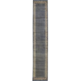 Hand-Knotted High-Quality Blue and Ivory Runner