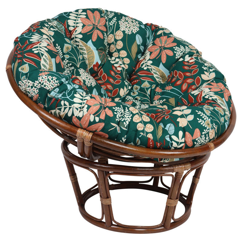 Coussin d'extérieur Papasan (coussin seulement), Green/Windcrest Spruce Floral, 48" W x 48" D